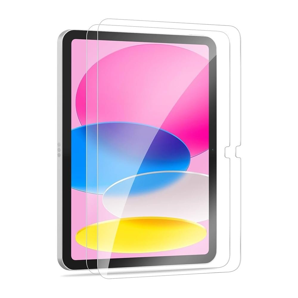 2.5D Tempered Glass Screen Protector for iPad 10th/9th/8th/7th Gen 9H Clear, Bubble-Free, Anti-Scratch