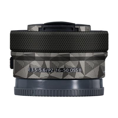 Camera Lens Sticker for Sony E 16-50mm II Macro Coat Wraps Film Protector Vinyl Decal Skin 16-50 II(Triangle Titanium)