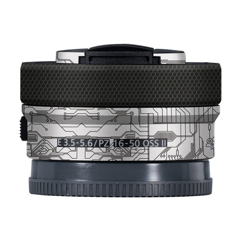 Camera Lens Sticker for Sony E 16-50mm II Macro Coat Wraps Film Protector Vinyl Decal Skin 16-50 II(Circuit White)