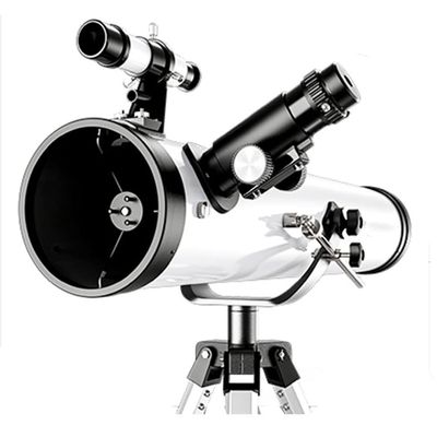 700mm Astronomical Reflector Telescope for Beginners & Kids, 114mm Aperture, with Tripod Phone Holder, Ideal Moon Watching Stargazing  Black(Silver)