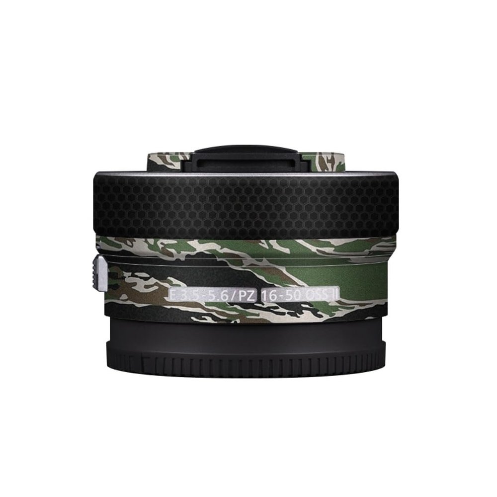 Camera Lens Sticker for Sony E 16-50mm II Macro Coat Wraps Film Protector Vinyl Decal Skin 16-50 II(Tiger Stripe Camo)
