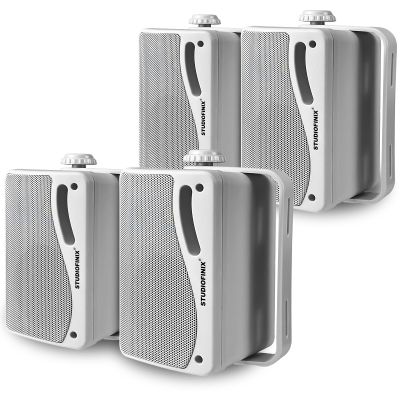 STUDIOFINIX 3.5'' Passive Outdoor Speakers Wired Waterproof,400W Premium Mountable Wall Mount Speakers with Superior Sound,All-Weather Durability,for Patio Marine Boat Garage Indoor(White 2 Pairs)