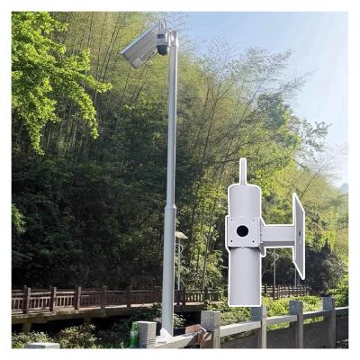 Surveillance Cameras Holder Column White, 2 2.5 3 3.5 4 4.5 5 6 M Metal Surveillance Stand Outdoor, Security Camera Column Stand Kit for Home/Farm/Warehouse/Mall(White A,H-300cm (9 4/5 ft))