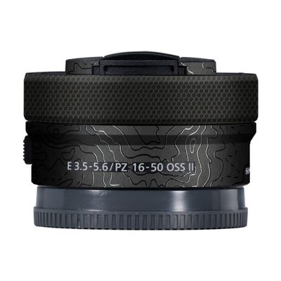 Camera Lens Sticker for Sony E 16-50mm II Macro Coat Wraps Film Protector Vinyl Decal Skin 16-50 II(Contour Black)