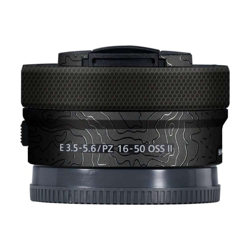 Camera Lens Sticker for Sony E 16-50mm II Macro Coat Wraps Film Protector Vinyl Decal Skin 16-50 II(Contour Black)