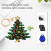 Christmas Tree Leather Keychain Case Holder Compatible with Air Tag, Merry Christmas Scratch-Resistant Trackers Holder with Keychain Ring, Cute Bag Charm, Access Card Protection Case view 2