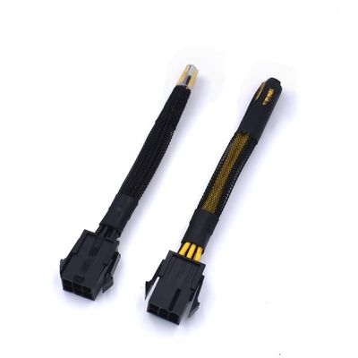 2 pcs/lot 18AWG PCI-E 6-pin to 8-pin 18AWG Power Adapter Cable with Black Sleeve