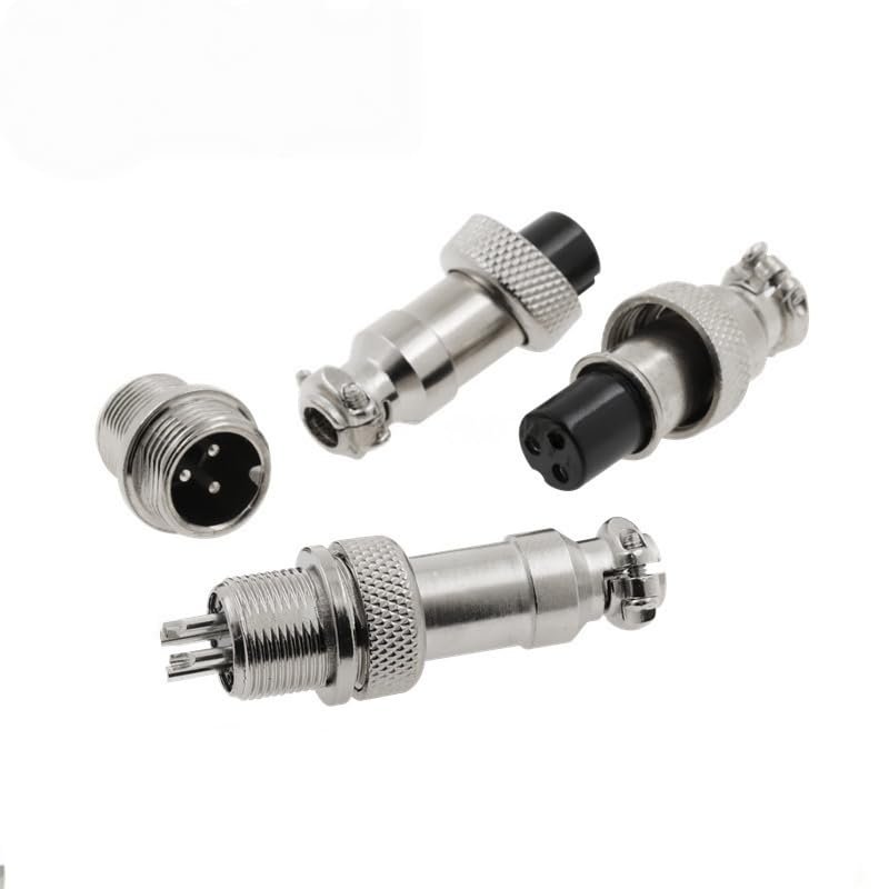 1 Set of GX12 4-pin nut Type Male and Female Wire Panel Connector Circular Aviation Socket Plug Wire Panel Connector