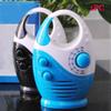 Shower Radio, 3V 0.5W Adjustable Volume Showers AM FM Button Speaker Portable Waterproof Speaker Bathroom Shower Speakers Wireless Radio with Top Handle (Color:White and Blue) view 2