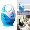 Shower Radio, 3V 0.5W Adjustable Volume Showers AM FM Button Speaker Portable Waterproof Speaker Bathroom Shower Speakers Wireless Radio with Top Handle (Color:White and Blue) view 3