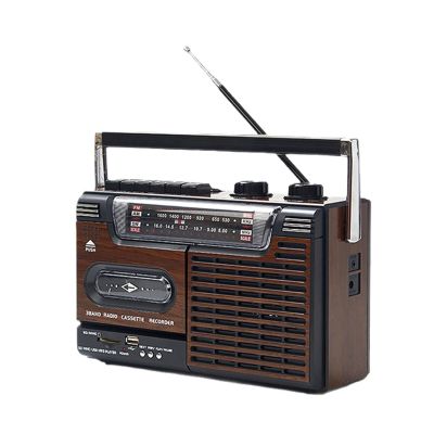 YSFHYAN Portable 1980s Retro-Style Music System,Deluxe Stereo Am/Fm Radio Cassette Speakers,Retro Boombox Player,4-Band Radio,Cassette Playback,for Small Gatherings and Performances