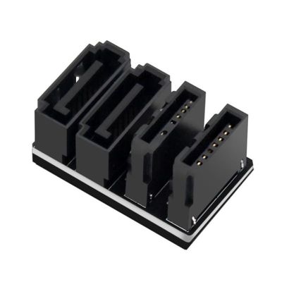 180 Degree Angled Double Deck SATA 6GB 7-pin Female to 7-pin Male Adapter for Desktop motherboards