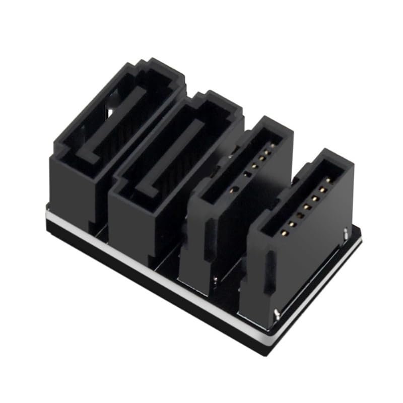 180 Degree Angled Double Deck SATA 6GB 7-pin Female to 7-pin Male Adapter for Desktop motherboards