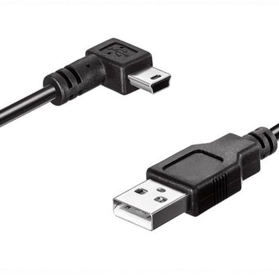 USB 2.0 to Mini USB Data Cable Power Charging Cable Suitable for GPS car Driving Recorder Navigation DVR Camera (300 cm Left Turn