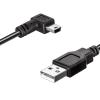 USB 2.0 to Mini USB Data Cable Power Charging Cable Suitable for GPS car Driving Recorder Navigation DVR Camera (300 cm Left Turn view 1
