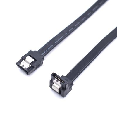 30cm Black SATA 3.0 6GB Right Angle SATA Locking Black Serial ATA HDD SSD Data Cable