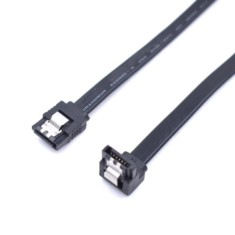 30cm Black SATA 3.0 6GB Right Angle SATA Locking Black Serial ATA HDD SSD Data Cable