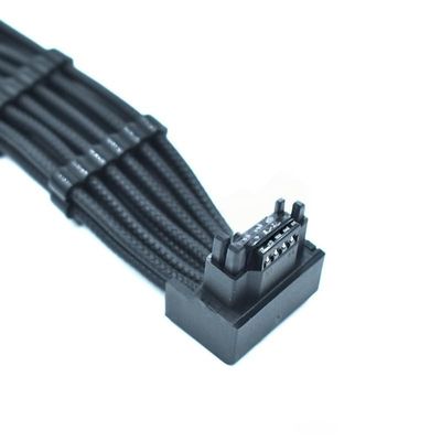 16P UP Bend 4X PCI-E 8Pin to 90 Degree 12V 16Pin (12+4 Connector 16AWG Made of Soft Braided Pattern Cable, Suitable for RTX 4090 4080 Graphics Cards
