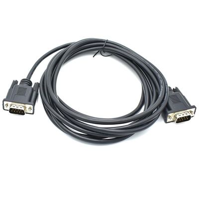 300cm DB9 RS232 Serial Cable Male to Male Null Modem line Crossover TX/RX line for Data Communication Color: Black