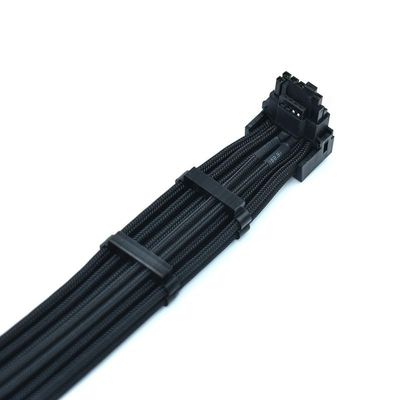 Black 16P Down Bend 3x8pin to 16pin 12+4 12V PCI-E 5.0 Modular Adapter Cable 70cm, Compatible with P750GM P850GM P1000GM