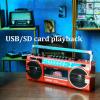 YSFHYAN Portable Cassette Player Radio,Cassette Boombox,Deluxe Stereo Am/Fm Radio Cassette Dual Speakers,Triple Band Stereo Receiver,Supporting Recording Function,for Family Gatherings view 4