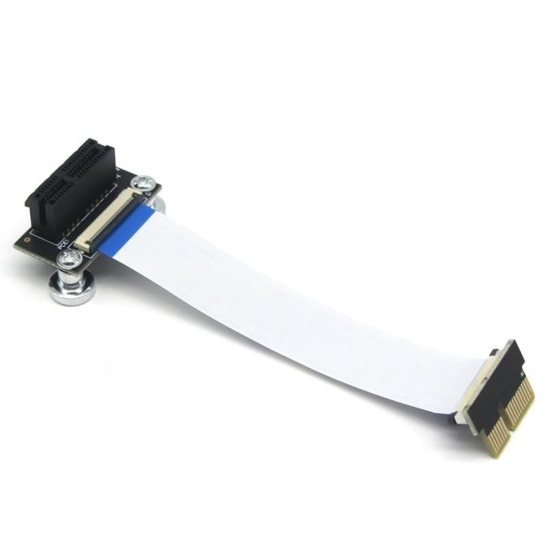 10cm Dual 90 Degree Right Angle PCI Express Flexible FFC Relocation Cable PCI-E 1x to 1x Slot Riser Card Extender Extension Strap