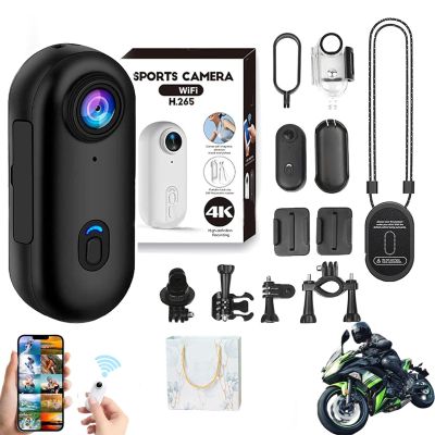MGSTN HD Action Camera, The Snap Cam, POV Camera, 1080p/4k Mini Wearable Body Adventure Action Cameras with Audio, Video, Mount Anywhere, for Vlogging, Cycling, Diving (Black, 4K)