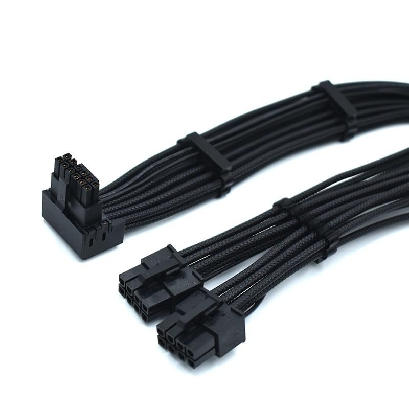 16AWG PSU Dual PCE-8 Pin to 12V Adapter Modular Braided Cable for Modular Power Supplies (Down Bend