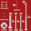 MZZKFC 10 20 FT Security Camera Poles for Outside, Segmented Surveillance Stand with Screws & Ground Cage, Camera Mounting Pole Cameras Bracket(ligjt Grey,3 Sections-9 4/5 ft (3.0 m)) view 2