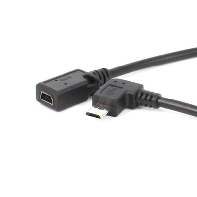 90 USB 5P Micro B Male to 5P Mini USB Female Extension Cable Adapter for GPS, MP3, MP4, and Tablet Computers