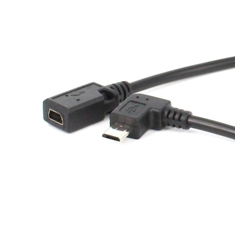 90 USB 5P Micro B Male to 5P Mini USB Female Extension Cable Adapter for GPS, MP3, MP4, and Tablet Computers