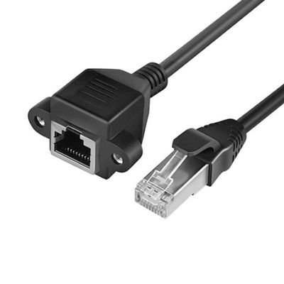 10 pcs/lot Screw Panel Mount RJ45 Cat5 Male to Female Ethernet LAN Network Extension Cable