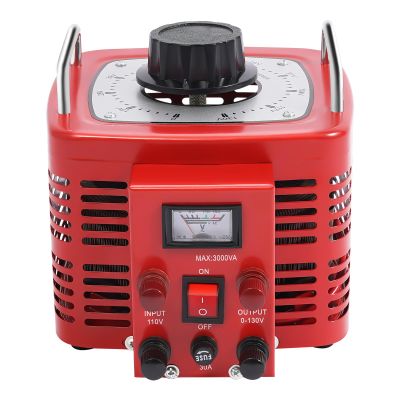 0-130V Output Transformer AC Variable Voltage Regulator Variac Converter Adjustable Transformer Power Supply 3000W 30Amp for US Plug Industries Machines Equipment Appliances