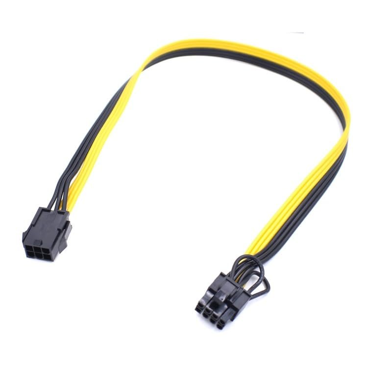 60cm PCI-e 6-pin Female to PCI-E 8 (6+2-pin Male GPU Graphics Card Power Extension Cable 16AWG