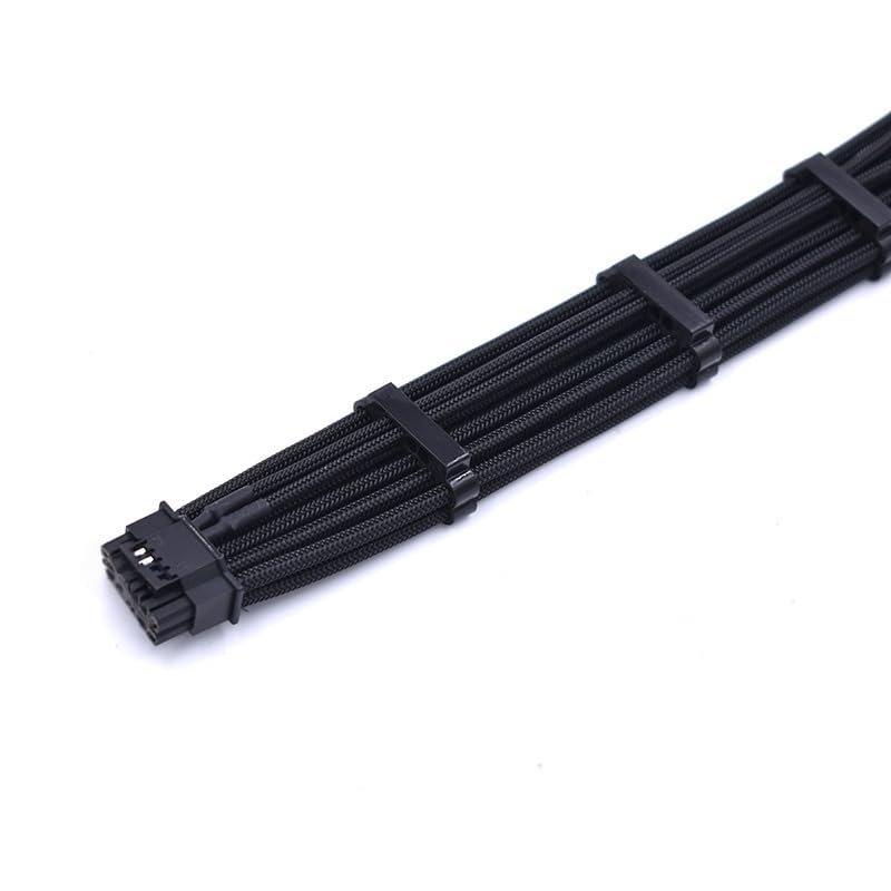 30cm 3*CPU 8-pin to 16-pin Male PCI-E 5.0 12V RTX 3090Ti Flexible Silicone Sleeve Adapter Cable for PSU (Black)