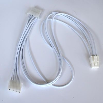 White 16AWG Individual Black Braided Pattern Cable ATX PSU Power Cord for CX850M RM850 HX1000 HX850 HX750 Modular (IDE)