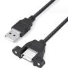 10 Pieces/lot 50cm USB 2.0 A Female to USB 2.0 A Male Panel Mount Extension sync Cable view 1