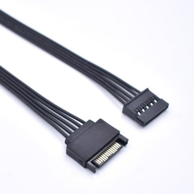 60CM 18AWG 15-pin SATA Male to Female Power Extension Cable for Hard Drives, HDDs, SSDs, and PCIE