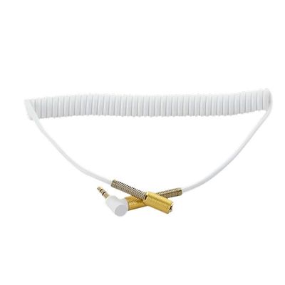 3.5mm Auxiliary Cable Male to Male Stereo Audio Spring Cable Suitable for Speakers, Headphones, recorders, Smartphones, Home Audio (White