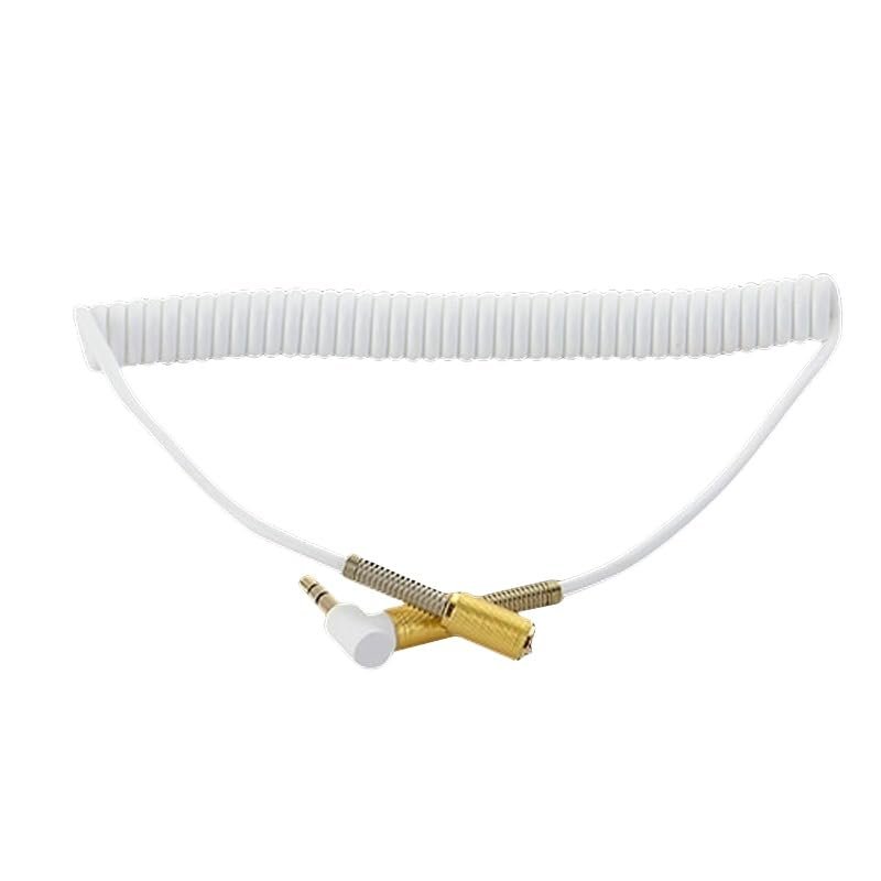 3.5mm Auxiliary Cable Male to Male Stereo Audio Spring Cable Suitable for Speakers, Headphones, recorders, Smartphones, Home Audio (White