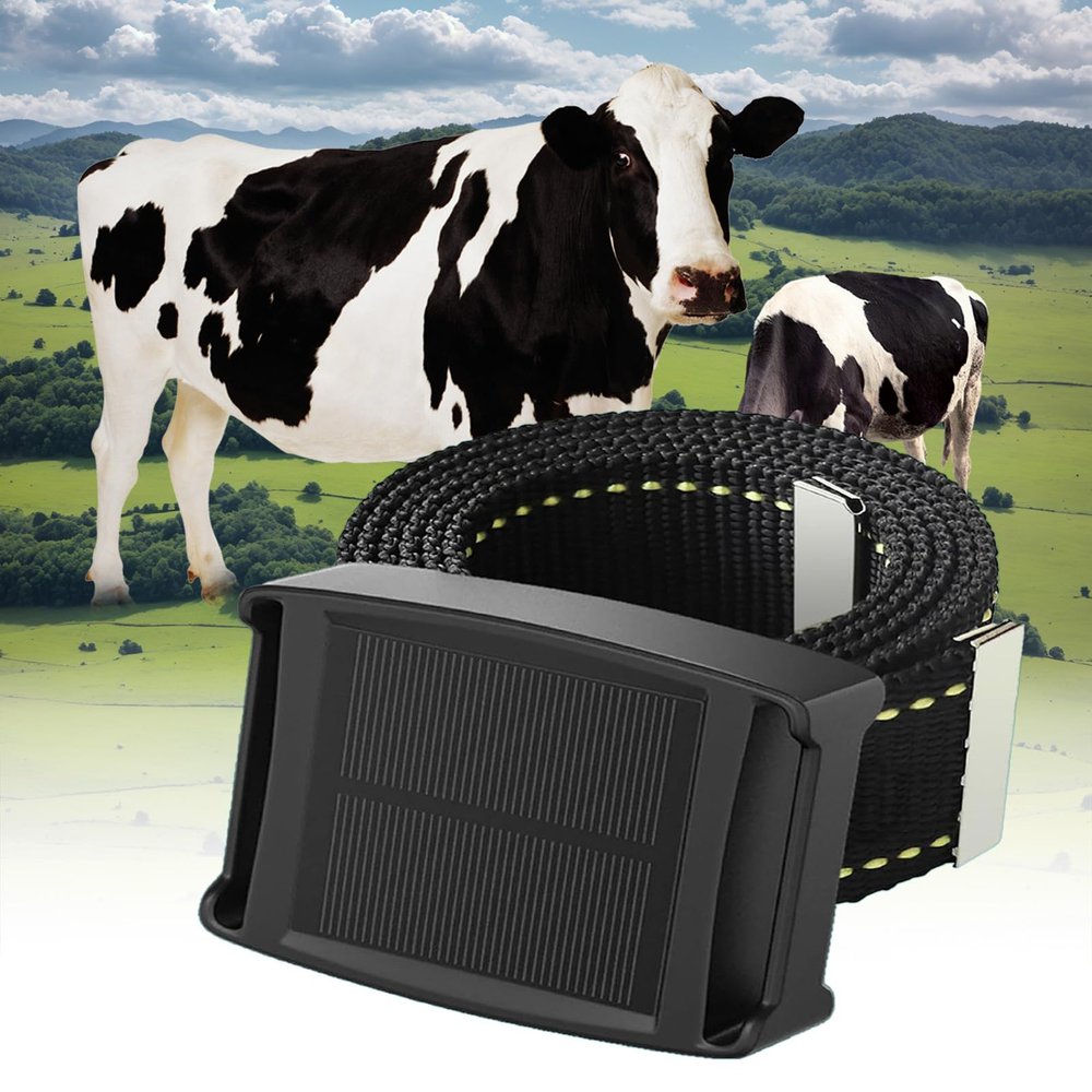 AVSMGP Large Animal Tracker, Solar GPS Animal Locator Device+ 4G+2G, 20000mAh Large Capacity+ Night Light Prompt+ IP68 Waterproof for Cattle, Sheep, Horse and Camel