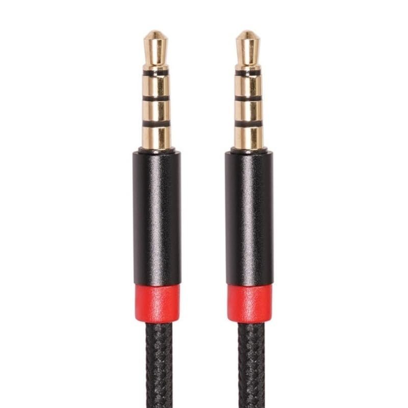 100 pcs/lot 1 Meter Braided Nylon Stereo 3.5mm 4-Pole Jack Male to Male car Auxiliary Audio Cable for Mobile Phones, Tablets, mp3