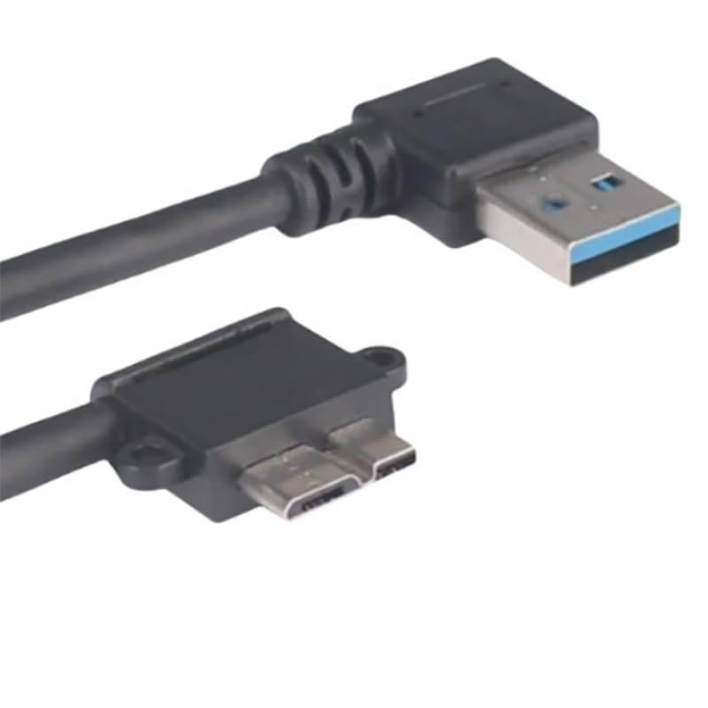 27cm Dual Right Angle USB 3.0 Micro-B Male to USB 3.0 A Male Left-to-Right Hard Drive Cable