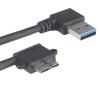 27cm Dual Right Angle USB 3.0 Micro-B Male to USB 3.0 A Male Left-to-Right Hard Drive Cable view 1