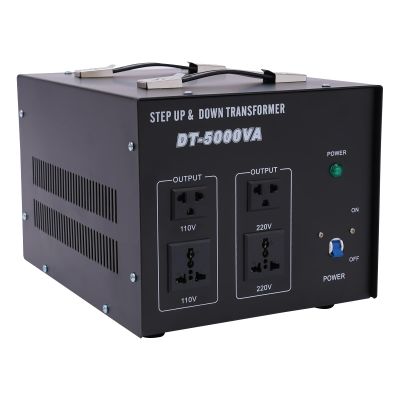 5000VA Voltage Converter Auto Transformer 5000w Step Up/Down Heavy Duty Electrical Power Voltage Converter Transformer with 2 Universal Sockets & 2 US Standard Sockets