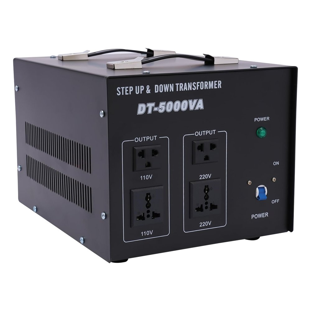 5000VA Voltage Converter Auto Transformer 5000w Step Up/Down Heavy Duty Electrical Power Voltage Converter Transformer with 2 Universal Sockets & 2 US Standard Sockets