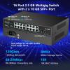 16 Port 2.5Gb Unmanaged Ethernet Network Switch | 16 x 2.5G Base-T Port, 2 x 10G SFP+, Work with 10-100-1000Mbps, 120G Bandwidth, Fanless Quiet, 19 in Rack Mount, 10Gb SFP+ to RJ-45 Module 98Ft(30M) view 3
