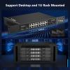16 Port 2.5Gb Unmanaged Ethernet Network Switch | 16 x 2.5G Base-T Port, 2 x 10G SFP+, Work with 10-100-1000Mbps, 120G Bandwidth, Fanless Quiet, 19 in Rack Mount, 10Gb SFP+ to RJ-45 Module 98Ft(30M) view 4