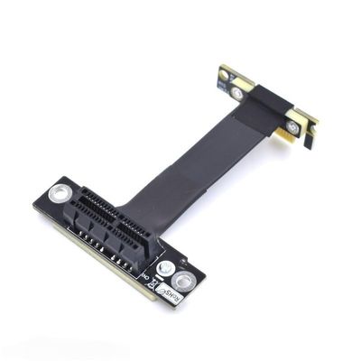 5cm Dual 90-Degree Right-Angle PCIe 3.0 x1 to x1 Extension Cable 8Gbps PCI Express 1x Riser Card Extender