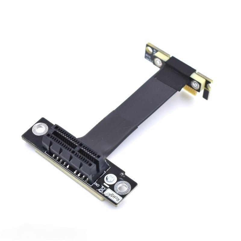 5cm Dual 90-Degree Right-Angle PCIe 3.0 x1 to x1 Extension Cable 8Gbps PCI Express 1x Riser Card Extender